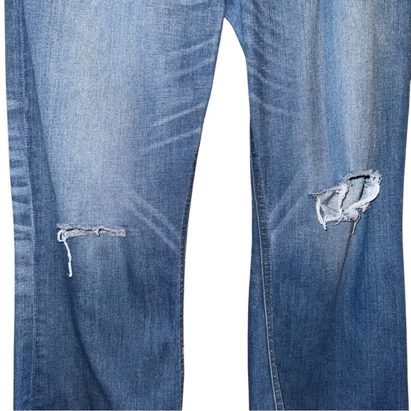 J. CREW Billie Demi Boot Crop Jeans in Warm Indigo Distressed Plus Size 32 - Picture 8 of 16